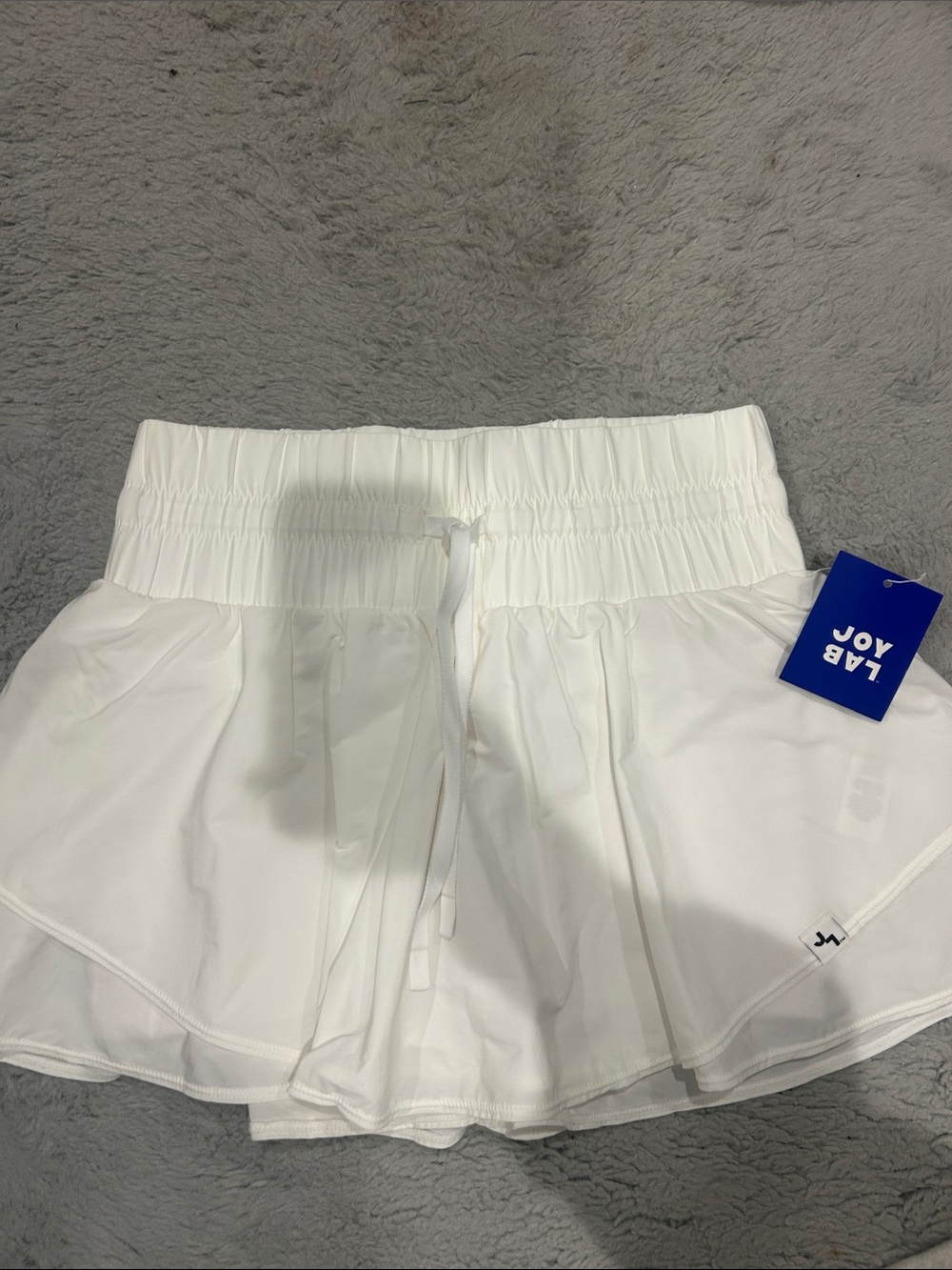 JoyLab White Elastic-Waist Athletic Skort with Drawstring